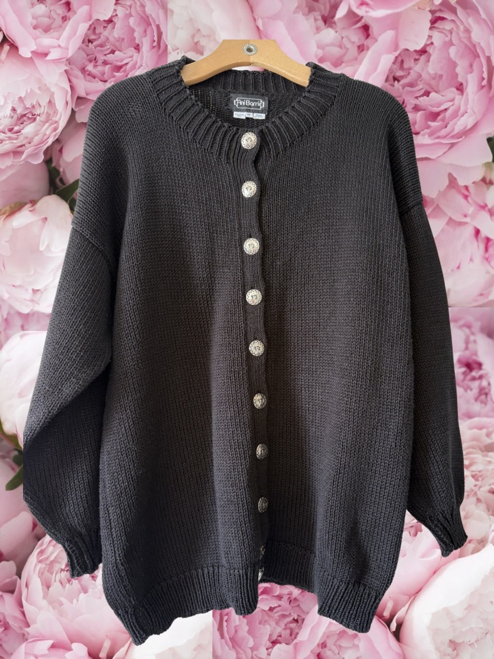 Ani Barrie black knit long cardigan